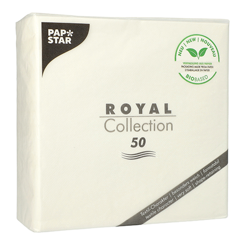 PAPSTAR Servietten ROYAL Collection 1/4-Falz 40 cm x 40 cm weiss in Papierv