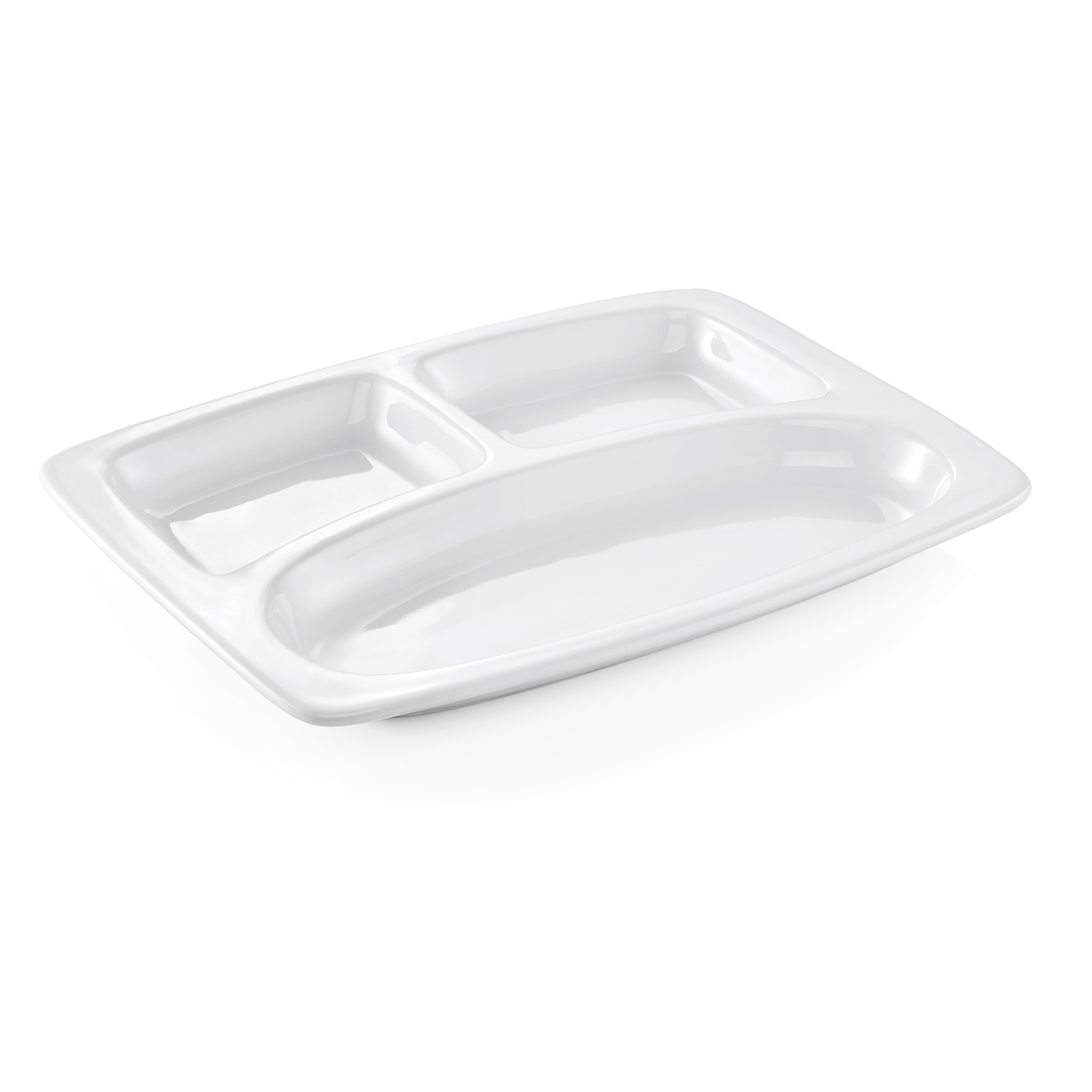 WAS Abteilschale Set, 3-fach Unterteilung, 31 x 23 x 3 cm, Set á 3 Stück, Porzel