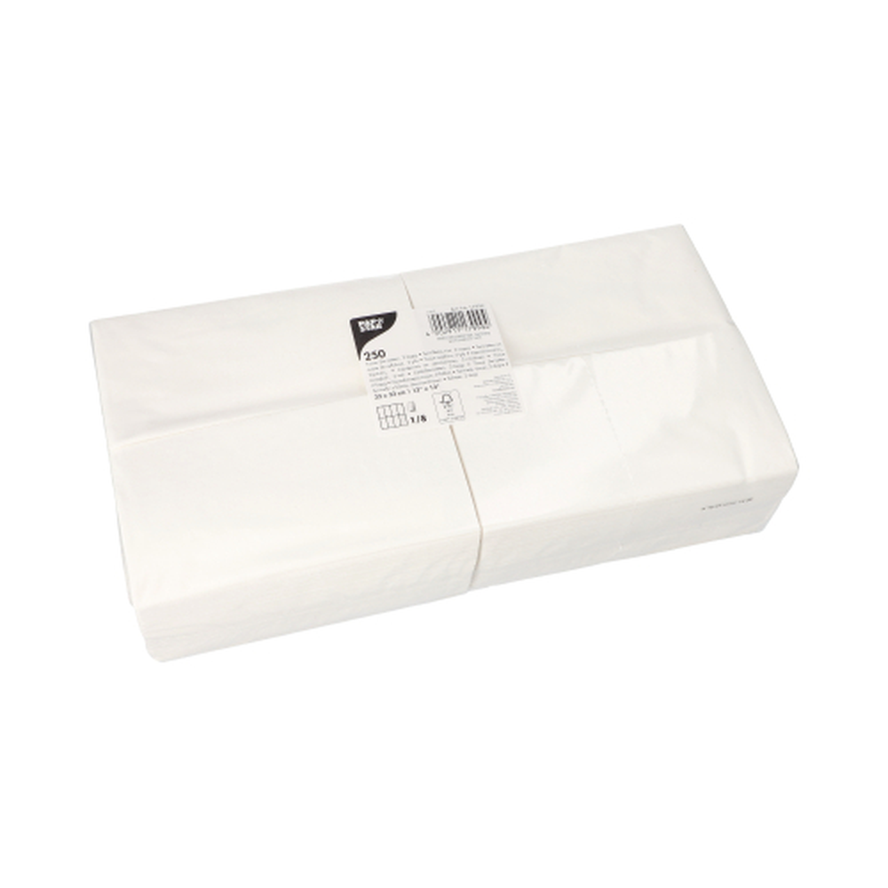 Papstar Servietten, 2-lagig 1/8-Falz 33 cm x 33 cm weiss