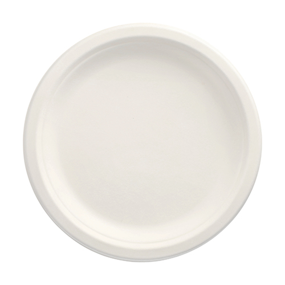 Papstar Teller, Zuckerrohr "pure" ungeteilt Ø 23 cm · 2 cm weiss