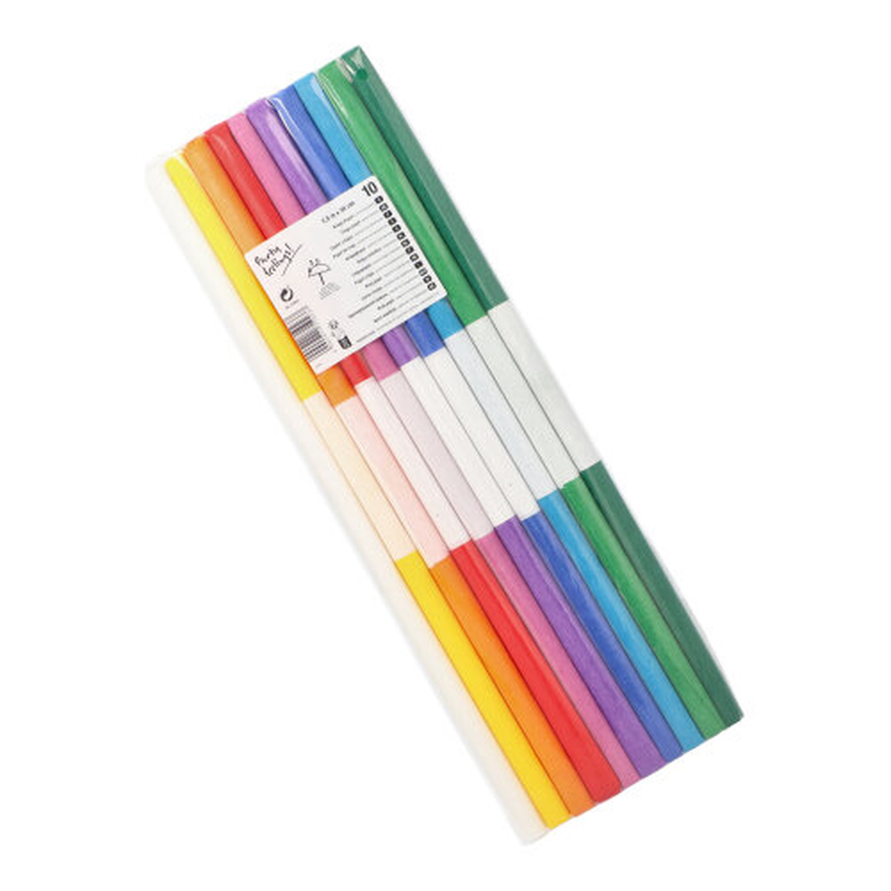 Papstar Krepp-Papier 2,5 m x 50 cm farbig sortiert wasserfest