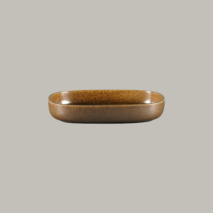RAK Platte oval tief - rust Länge: 26 cm / Breite: 18.3 cm / Höhe : 4.5 cm / In