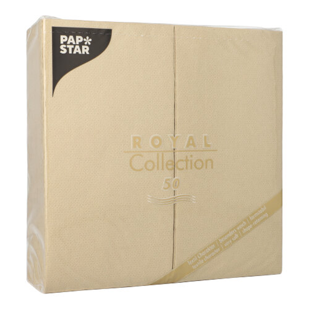 Papstar Servietten "ROYAL Collection" 1/8-Falz 40 cm x 40 cm sand