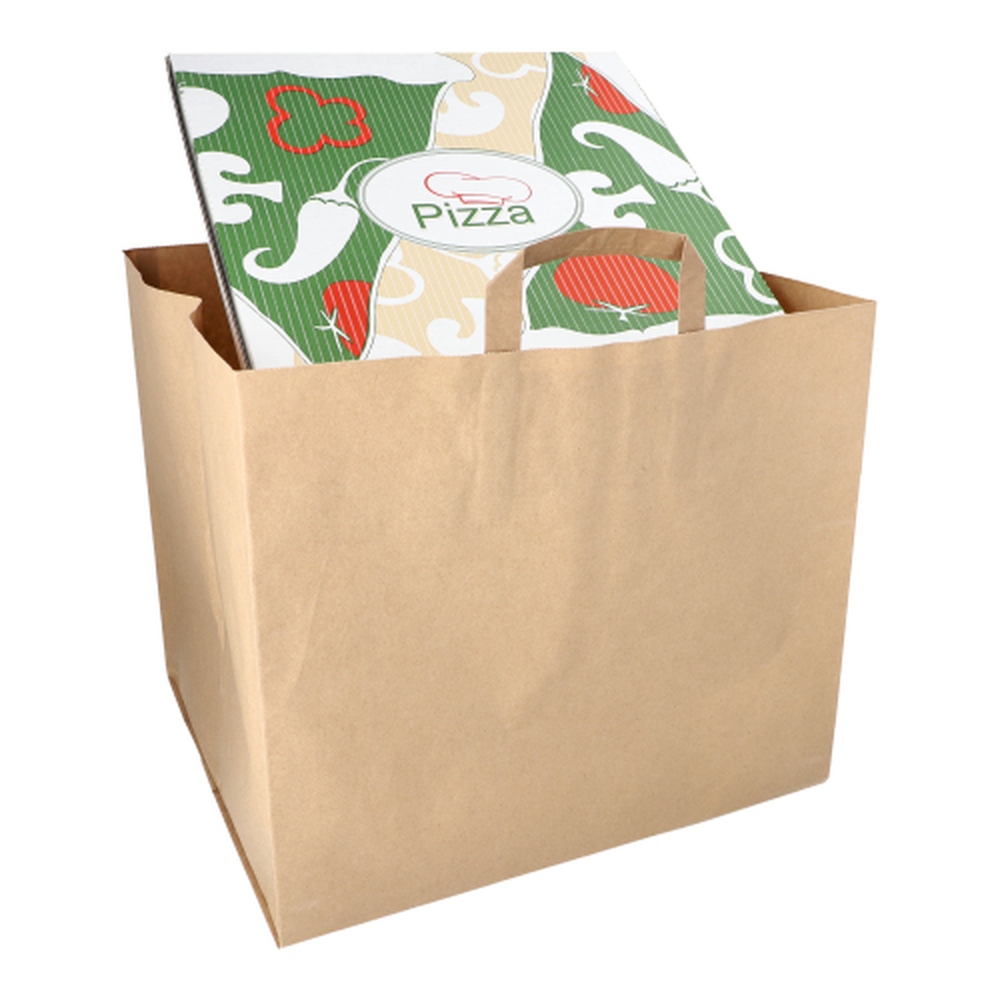 Papstar Tragetaschen, Papier XXL 33 cm x 37 cm x 34,5 cm braun mit Tragegriff