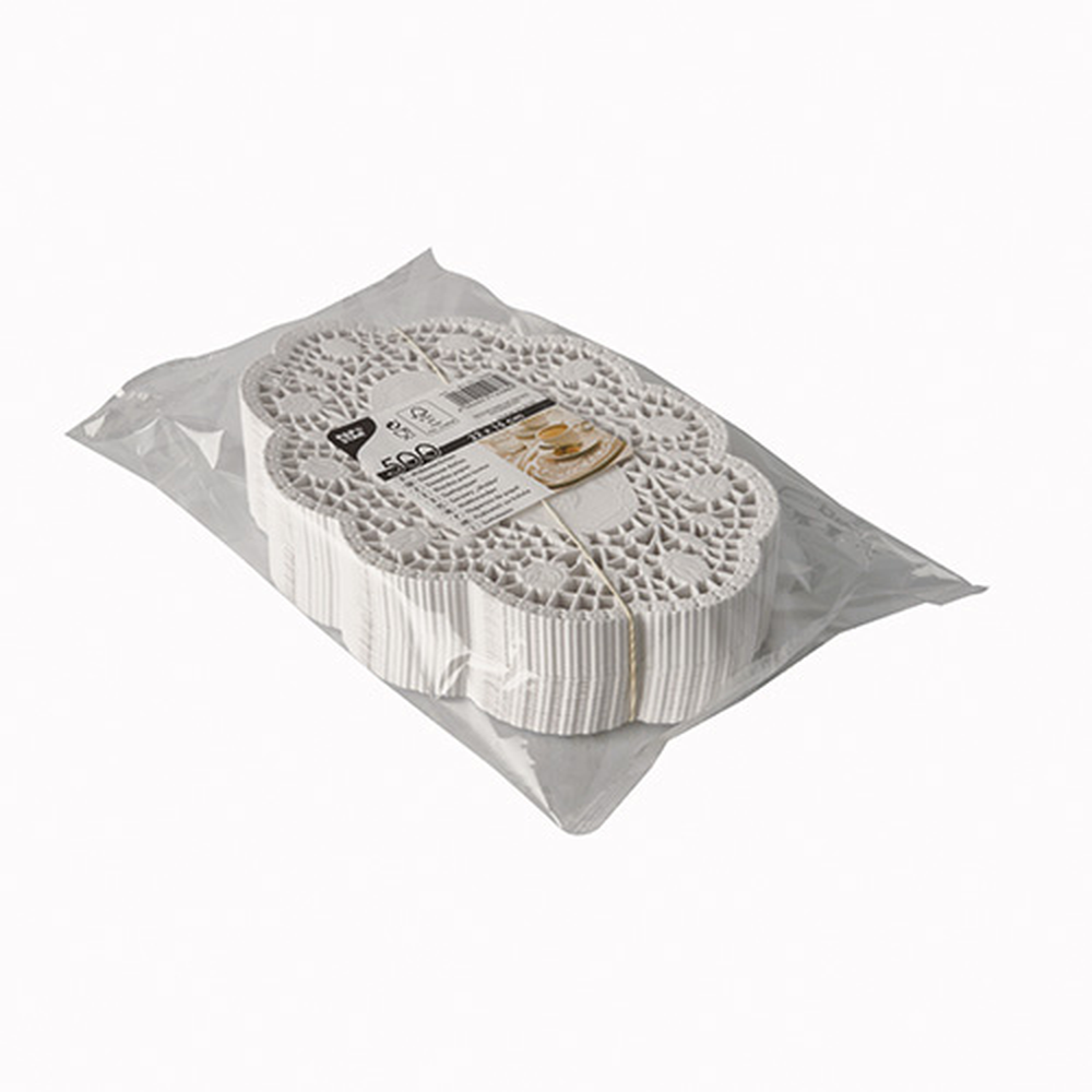 Papstar Mokkadeckchen oval 22 cm x 15 cm weiss