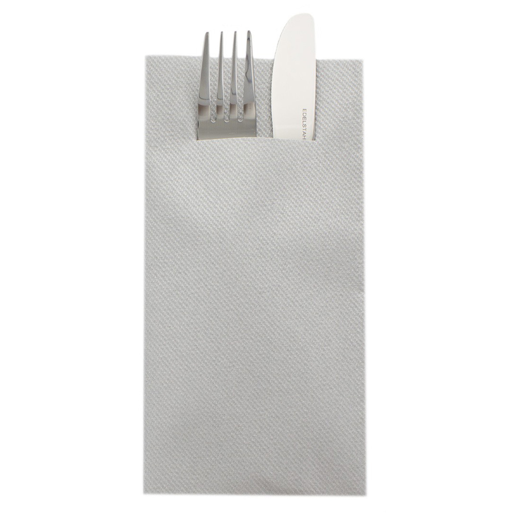 Mank Pocket-Napkins Basic silber 40 x 40 cm 1/8 Falz