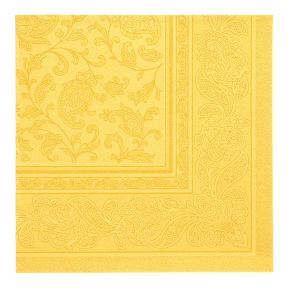 Papstar Servietten "ROYAL Collection" 1/4-Falz 40 cm x 40 cm gelb "Ornaments"