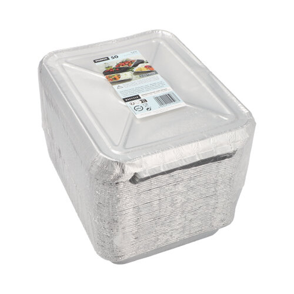 Papstar Menüschalen + Deckel, Alu 2-geteilt 0,83 l 3 cm x 17,7 cm x 22,5 cm
