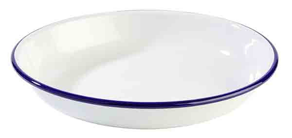 Assheuer Teller, tief -Enamelware- innen: weiß  Ø 24 cm, H: 3,5 cm