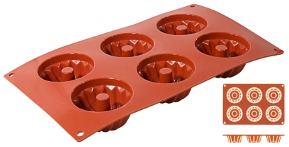 Contacto Silikon-Backmatte Mini-Gugelhupf 7 cm