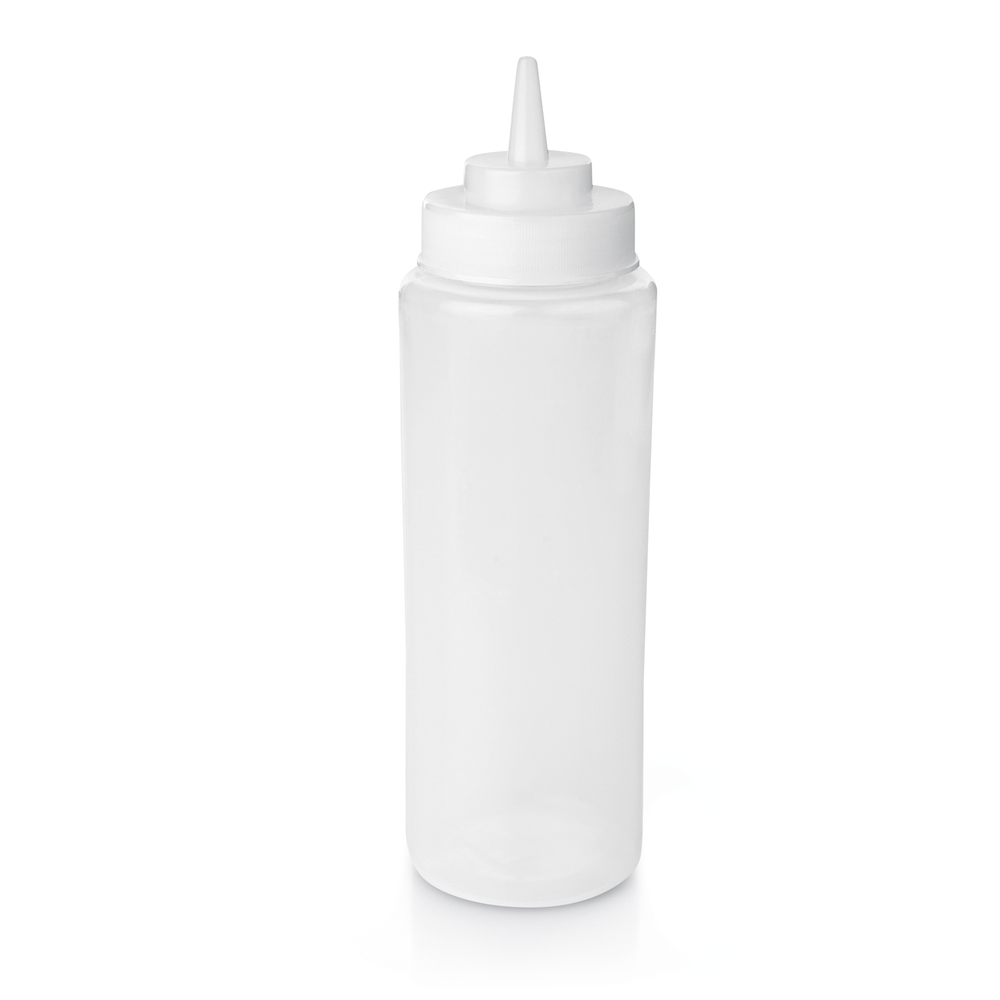 WAS Quetschflasche Set, Ø 8 cm, 0,95 ltr., transparent, Set á 6 Stück, Polyethyl
