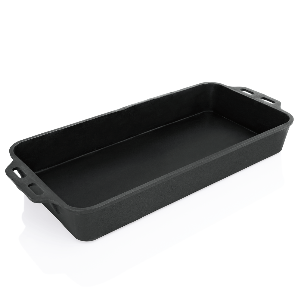 WAS Bräter mit 2 angegossenen Seitengriffen, 71 x 34,5 x 9,5 cm, Gusseisen