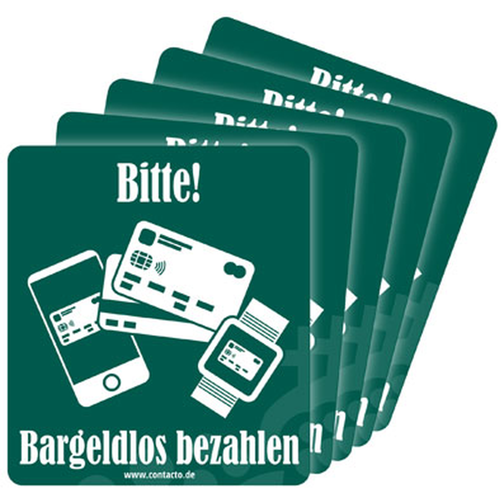 Contacto Schild ''Bargeldlos zahlen'' selbstklebend, 9 cm