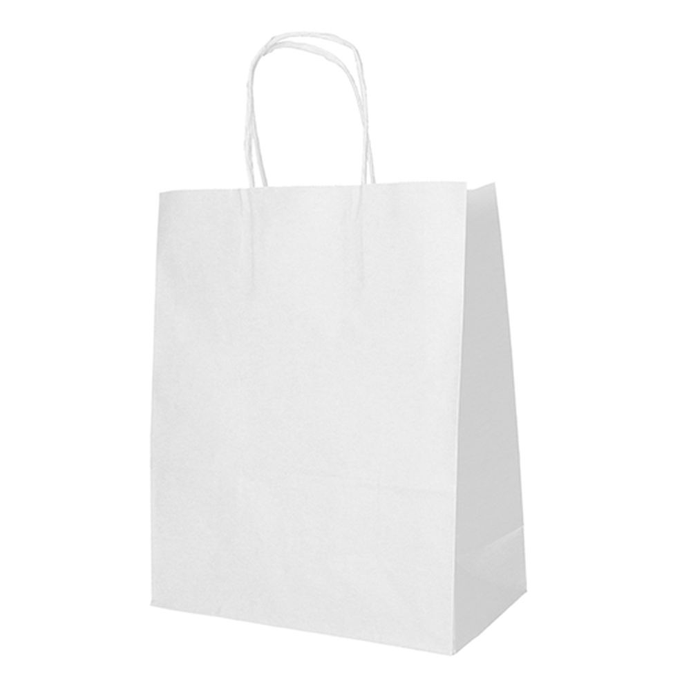 PAPSTAR Tragetaschen, Papier 44 cm x 32 cm x 17 cm weiss mit gedrehtem Trageg