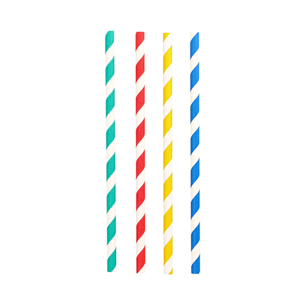 Papstar Shake-Halme, Papier Ø 8 mm · 21 cm farbig sortiert "Stripes"