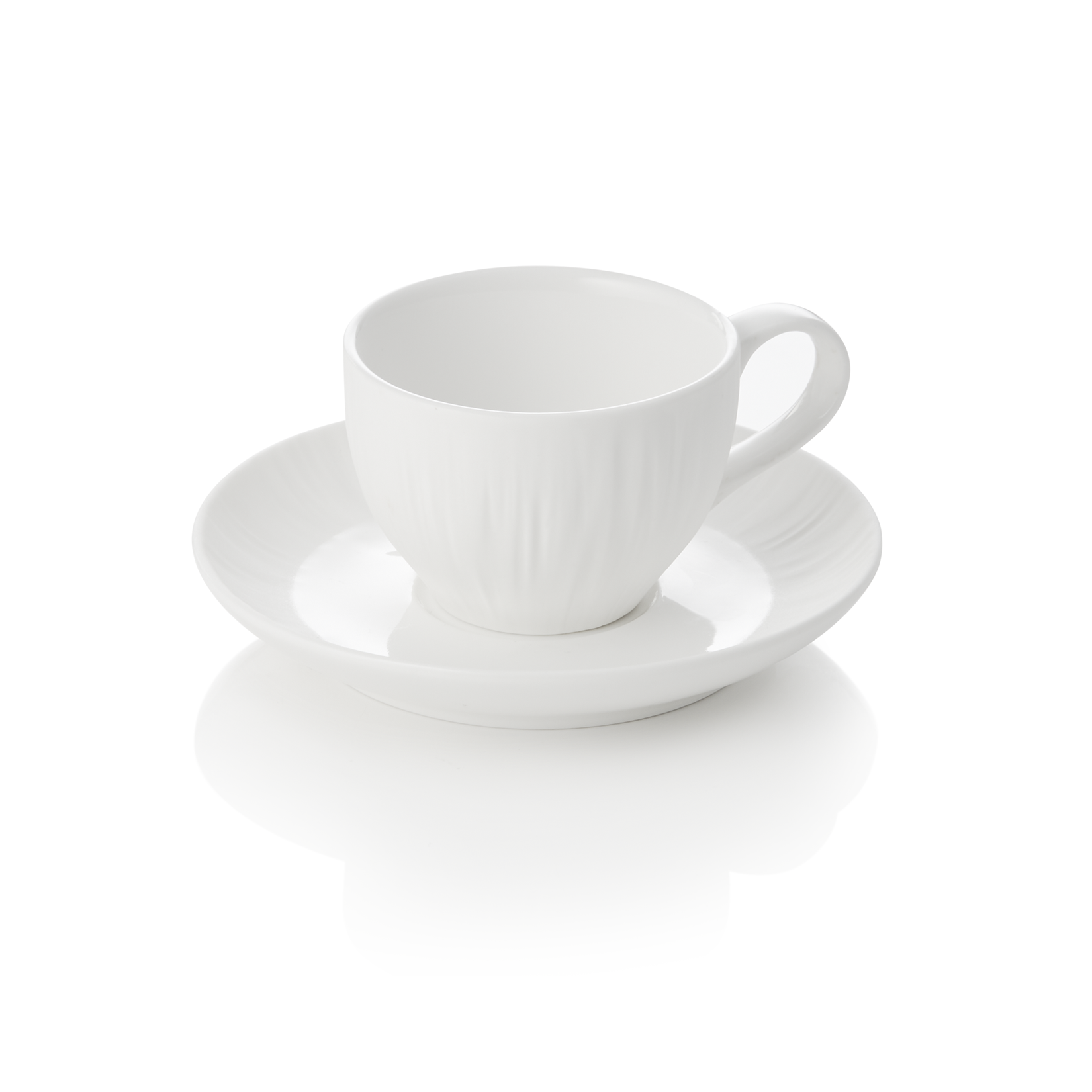 WAS Espresso- und Untertasse Set MAYA SHIRO, 80 ml, weiß, Set á 4 Stück, Porzell