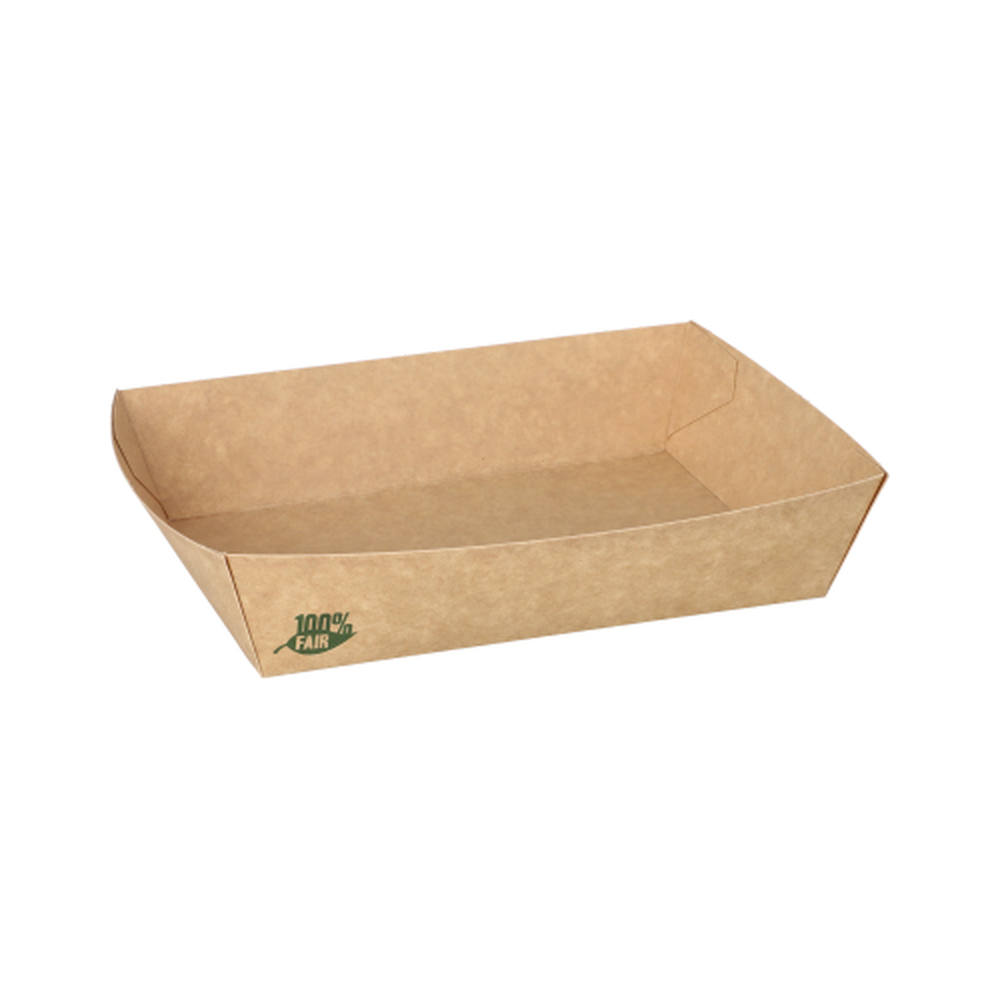 PAPSTAR Snacktrays, Pappe pure 4 cm x 11 cm x 16 cm braun 100% Fair ext