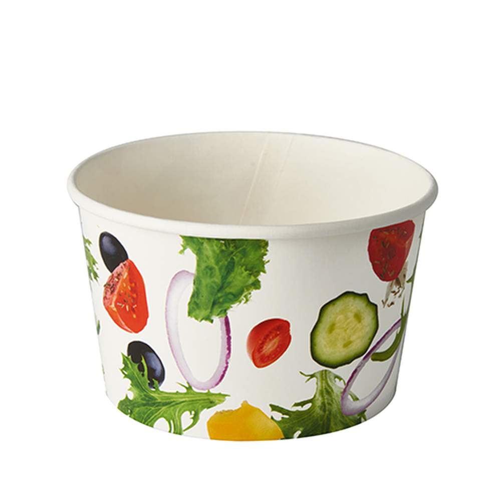 Papstar Salatschalen, Pappe "To Go" 600 ml Ø 12,5 cm · 7,5 cm "Salad"