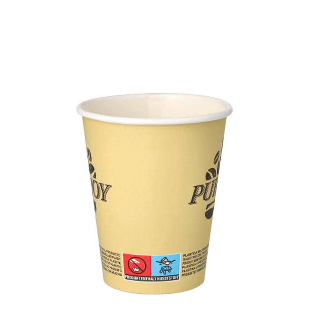 Papstar Trinkbecher, Pappe 0,2 l Ø 8 cm · 9,2 cm creme "Pure Joy"