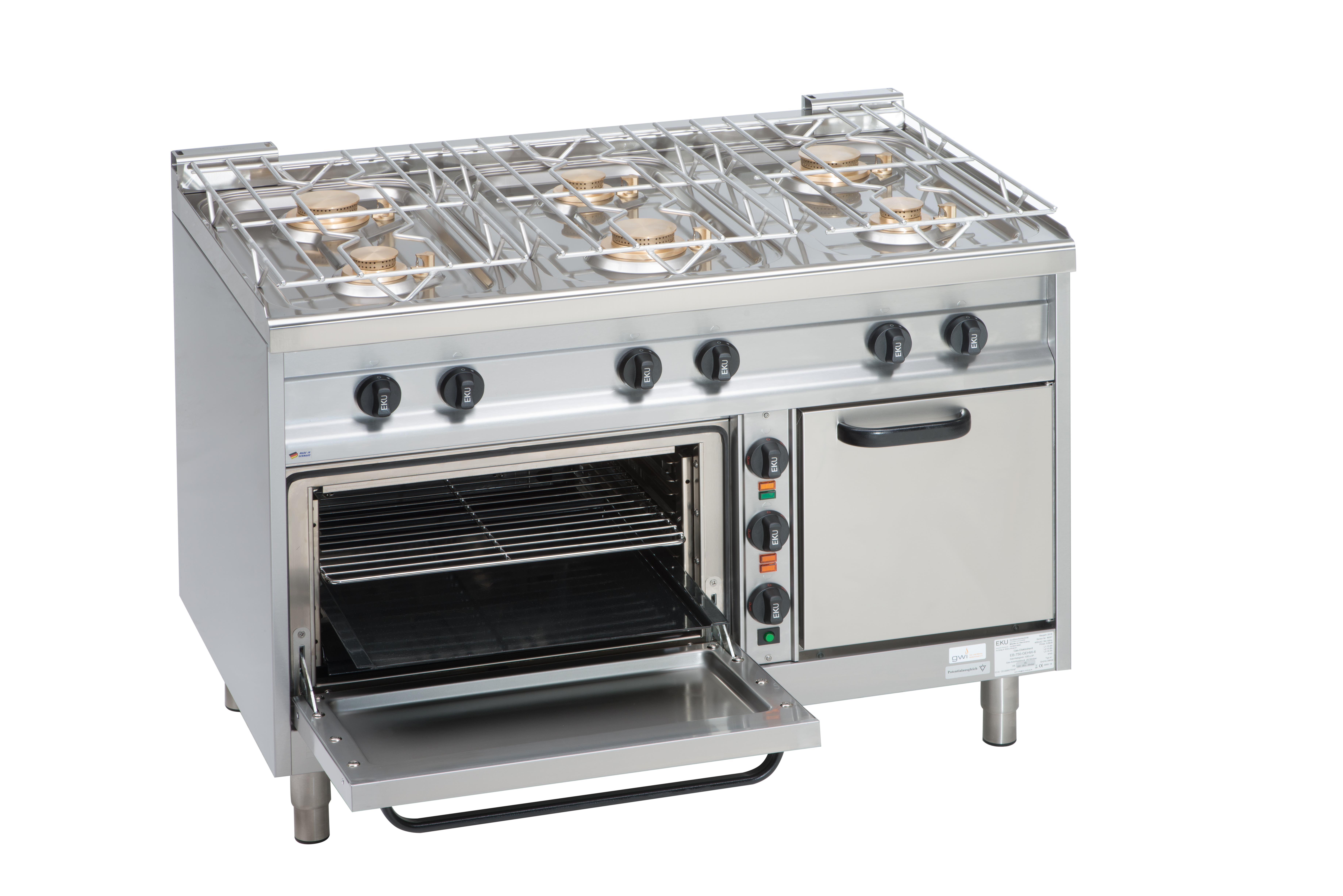 EKU Gasherd POWERBURNER 8 Kochstellen Gas-Backofen
