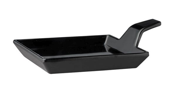 APS Fingerfood-Teller 9,5 x 9,5 cm, H: 1,5 / 3,5 cm , Melamin, schwarz