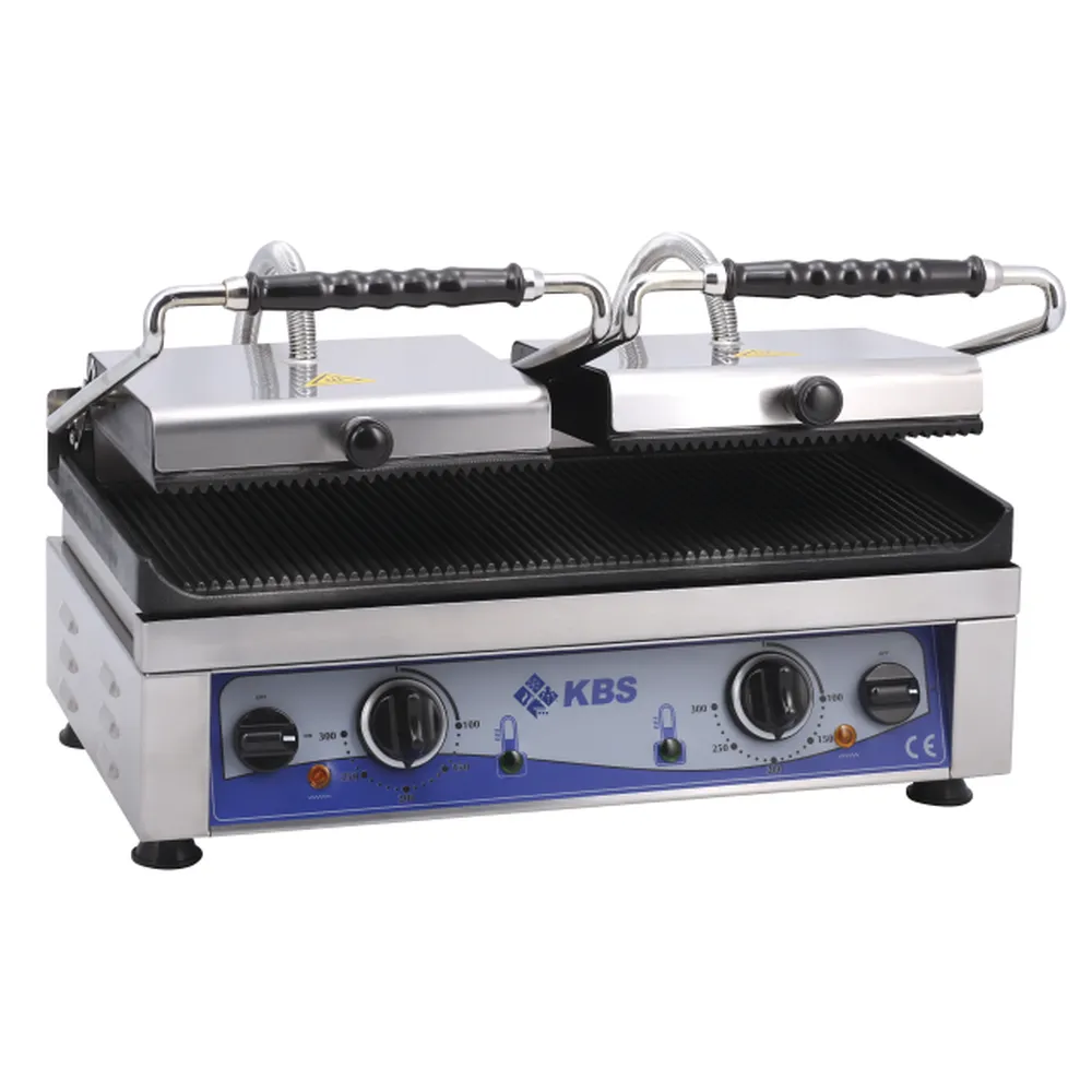 KBS Kontaktgrill Grillfläche 52x24cm oben & unten gerillt 2 Heizzonen