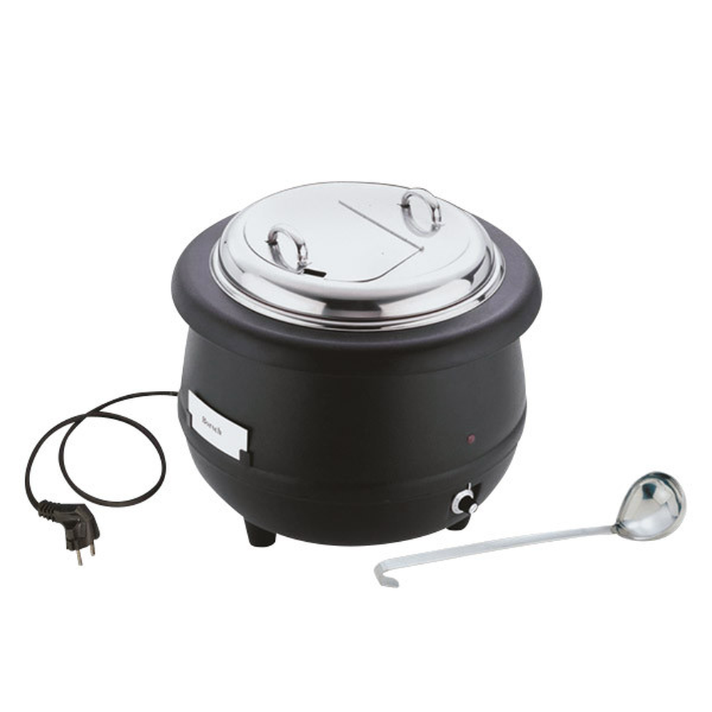 APS Elektrischer Suppentopf Ø 40 cm, H: 37 cm, 10 Liter , Aluminium / Edelstahl 