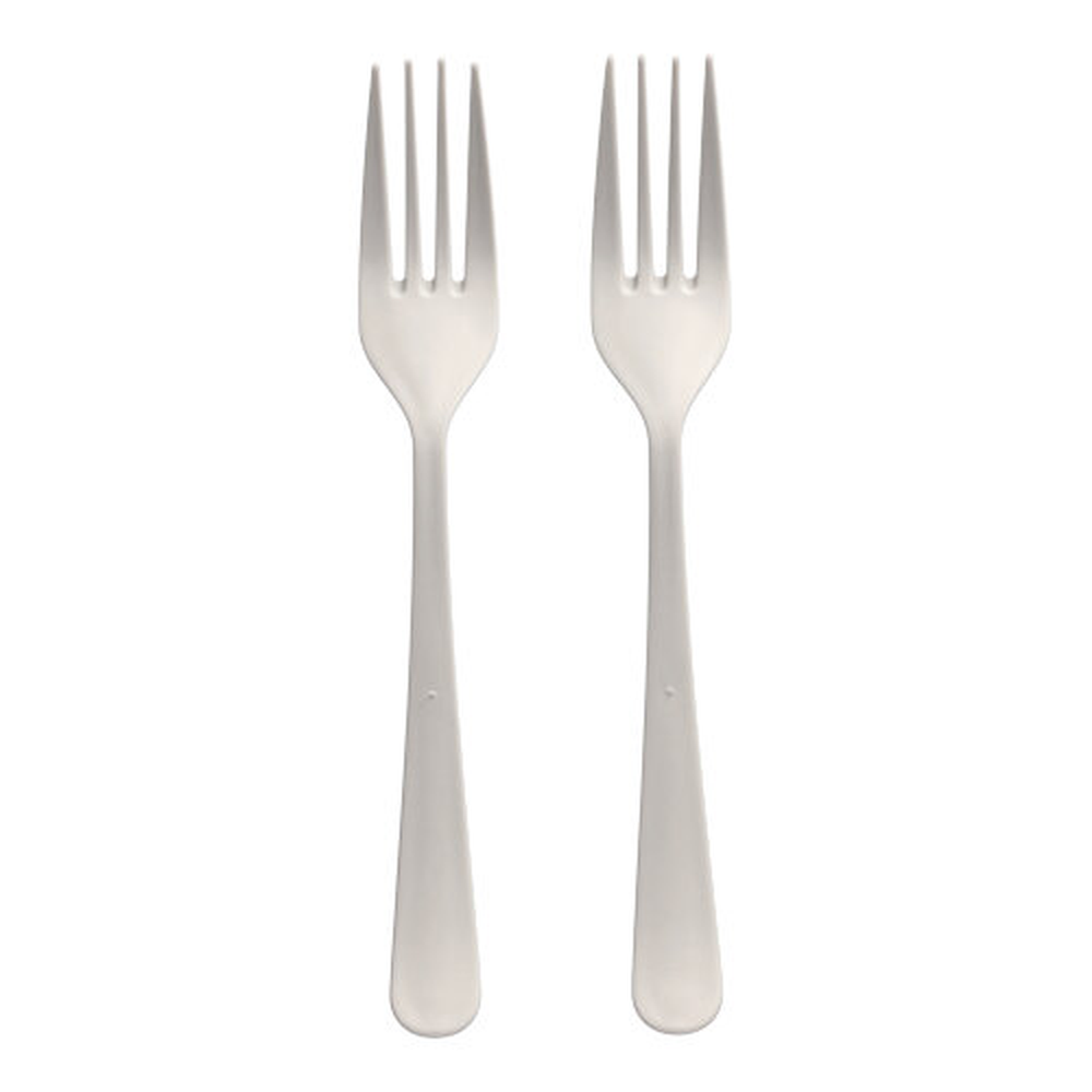 Papstar "Circulware" Mehrweg-Gabeln PP-MF 19 cm weiss "Gaia" extra stabil