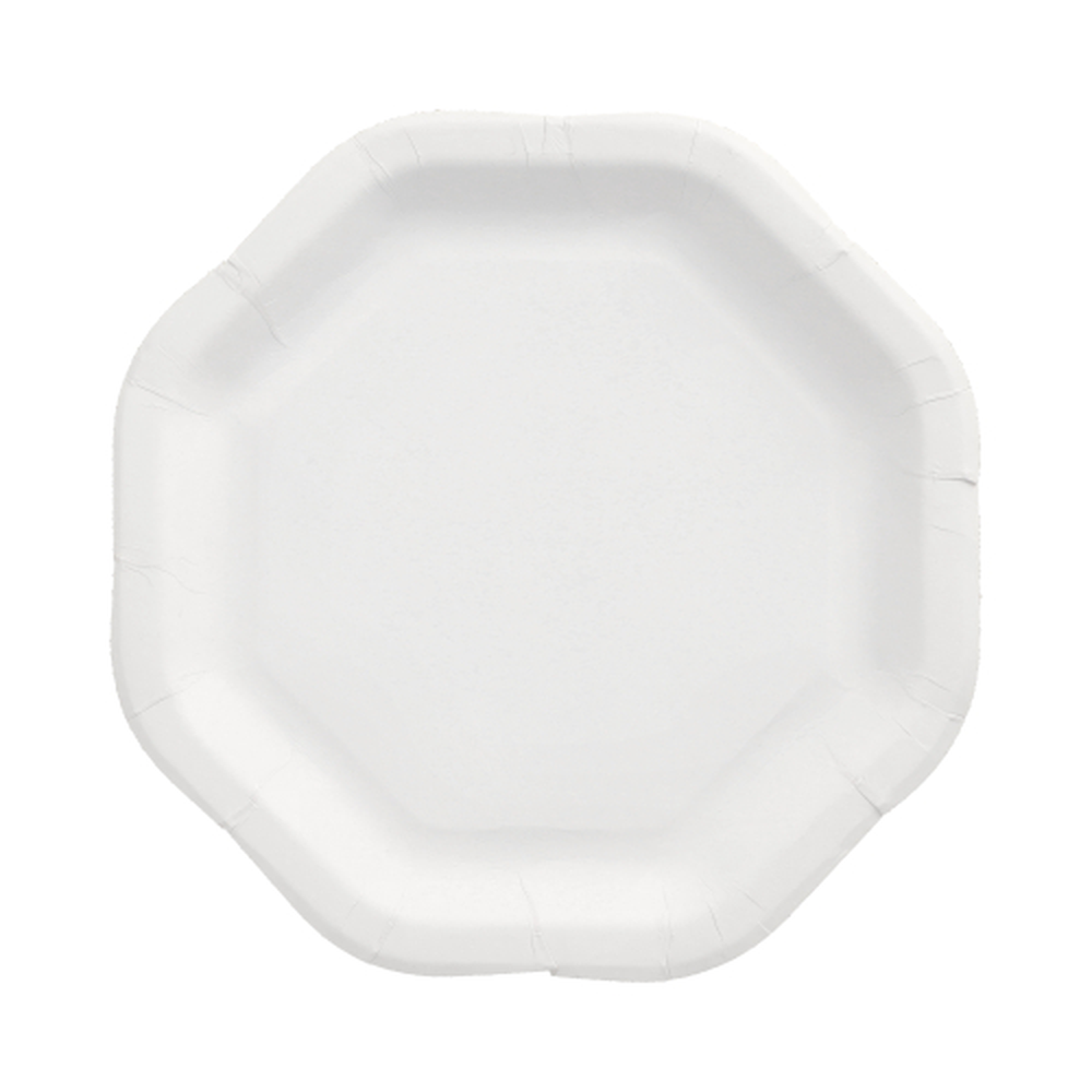 Papstar Teller, Pappe "pure" 8-eckig 23,5 cm x 23,5 cm weiss