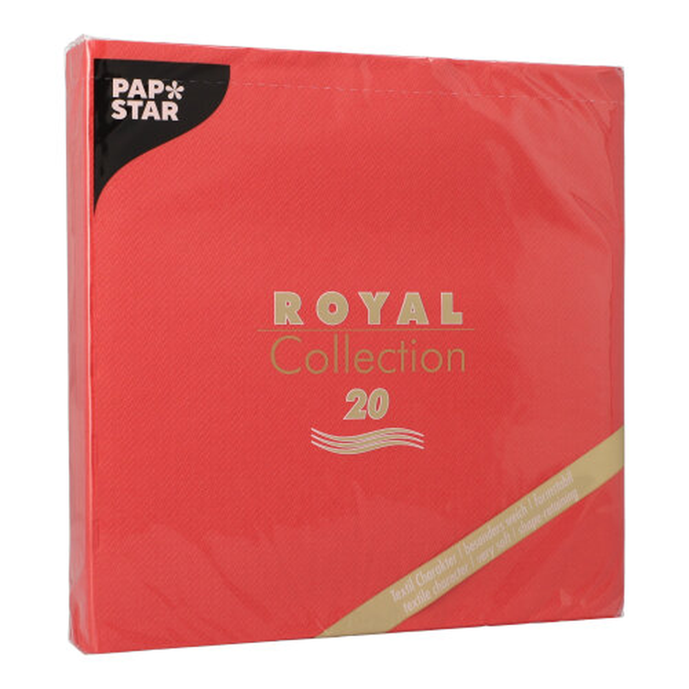 Papstar Servietten "ROYAL Collection" 1/4-Falz 40 cm x 40 cm rot