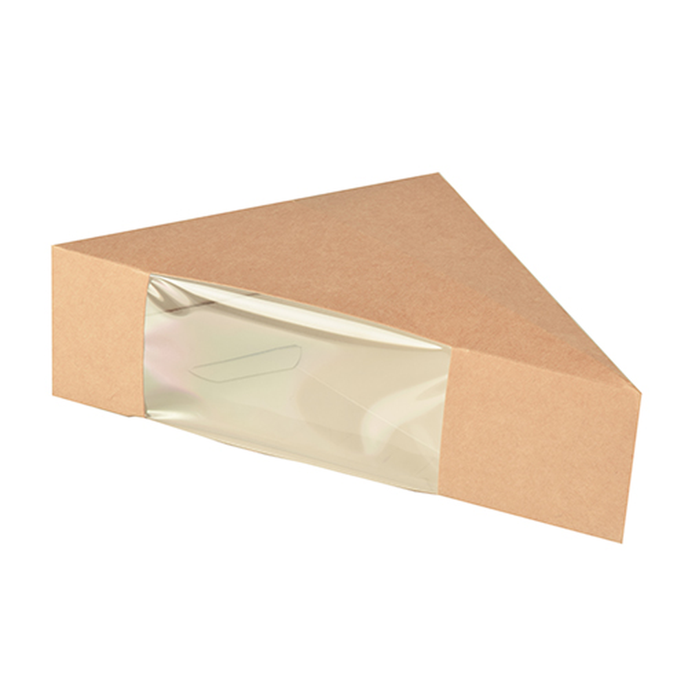 PAPSTAR Sandwichboxen, Pappe mit Sichtfenster aus PLA 12,3 cm x 12,3 cm x 5,2