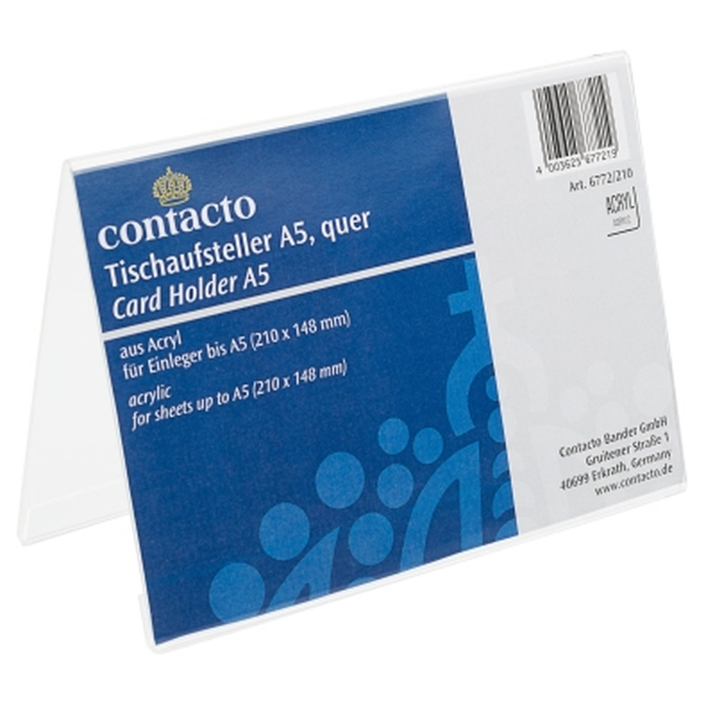 Contacto Acryl-Tischaufsteller A5, quer