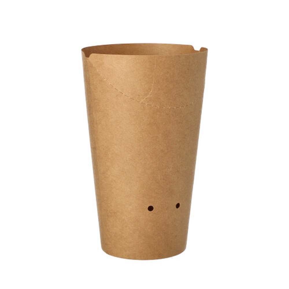 Papstar Pommes-Frites-Schütte, Pappe rund Ø 6 cm · 14 cm braun klein