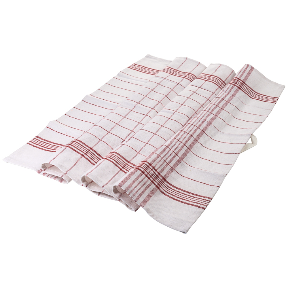 Contacto Geschirrtuch, Baumwolle rot+weiß Länge: 70 cm, Breite: 50 cm, Farbe: ro