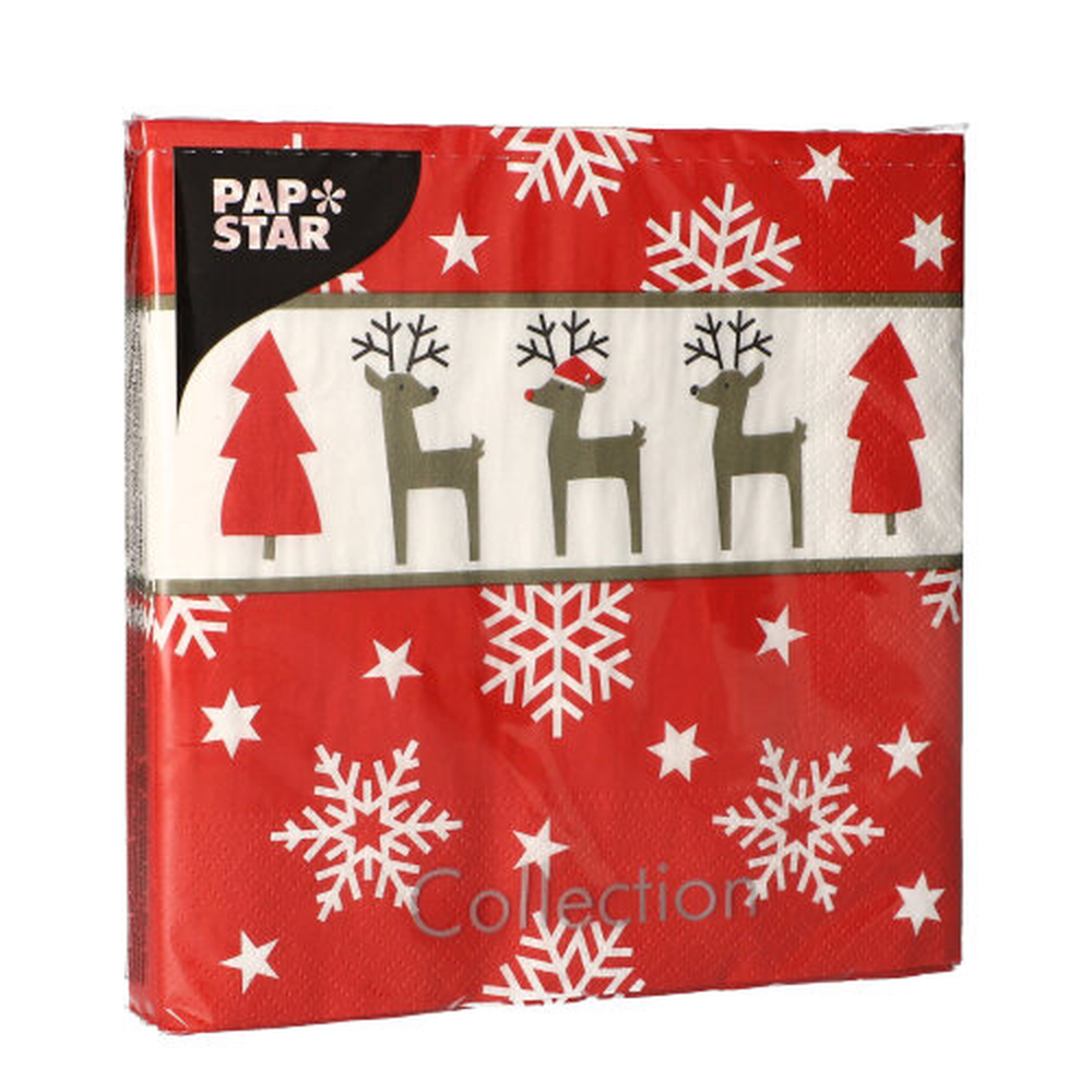 Papstar Servietten, 3-lagig 1/4-Falz 33 cm x 33 cm "Rudi"