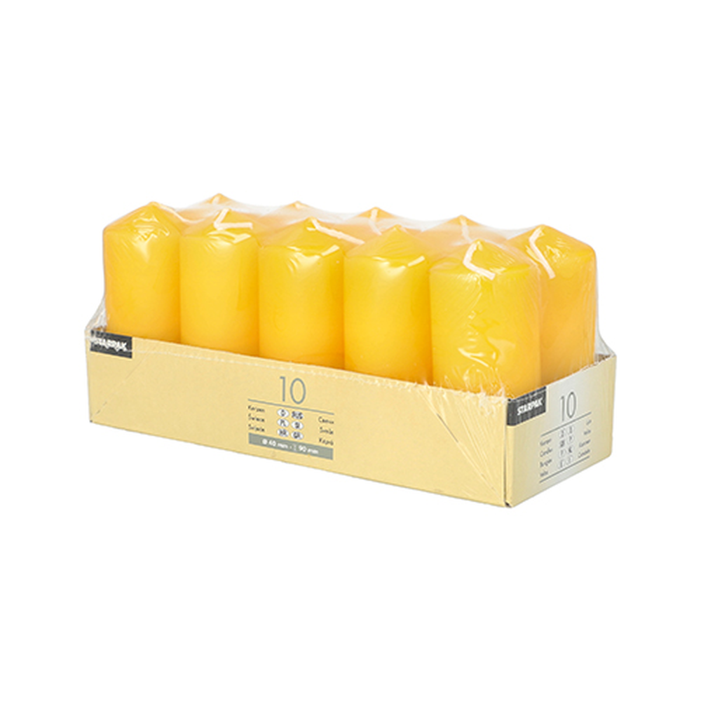 Papstar Stumpenkerzen Ø 40 mm · 90 mm goldgelb