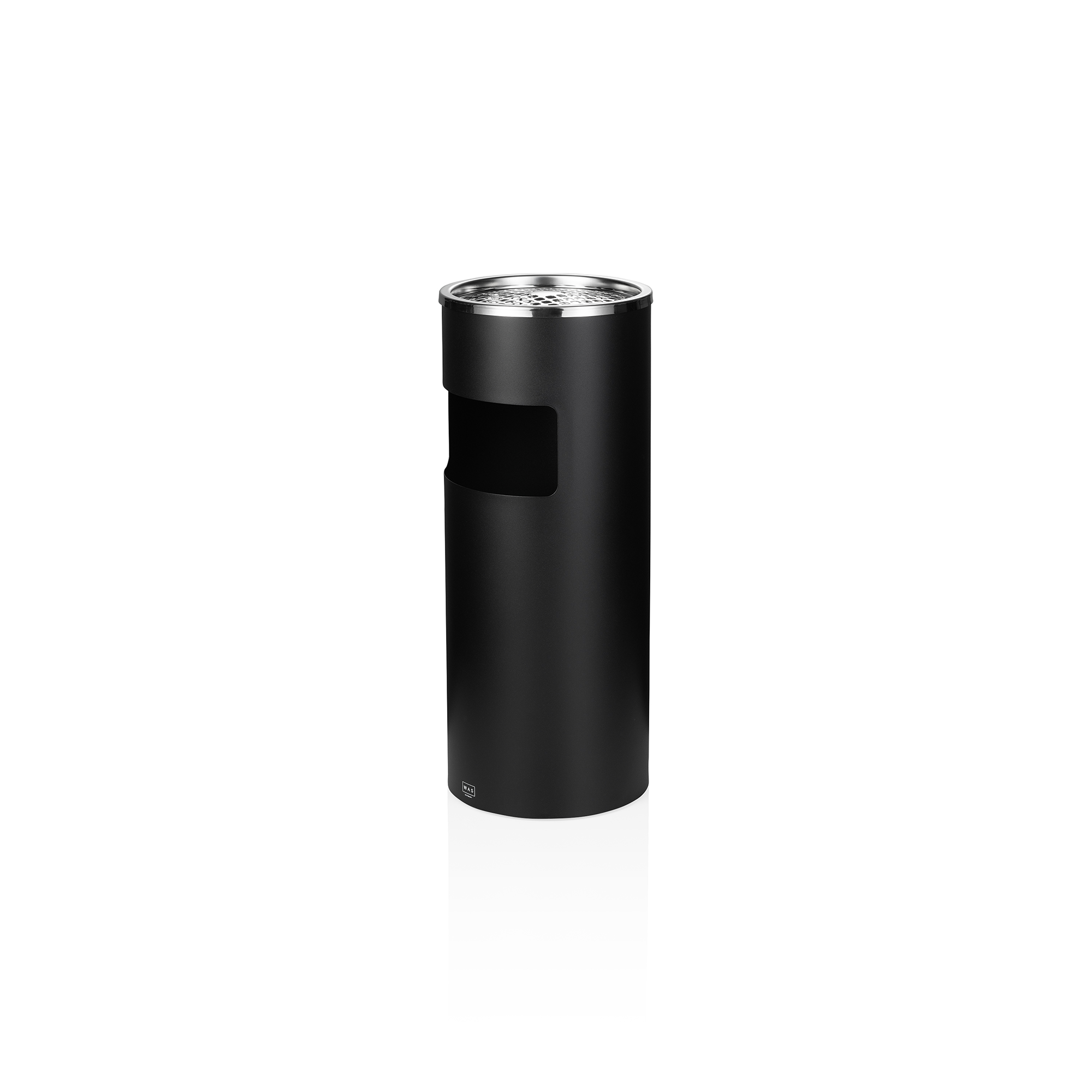 WAS Standascher, Ø 25 cm, pulverbeschichteter Stahl, schwarz/Edelstahl