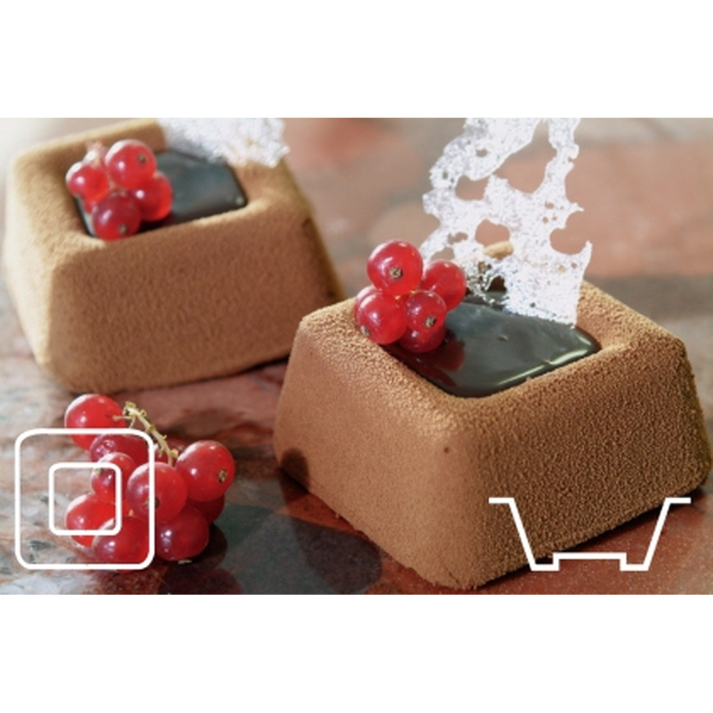 Contacto Backmatte Quadratische Savarin 56 x 56 mm, Flexipan, schwarz