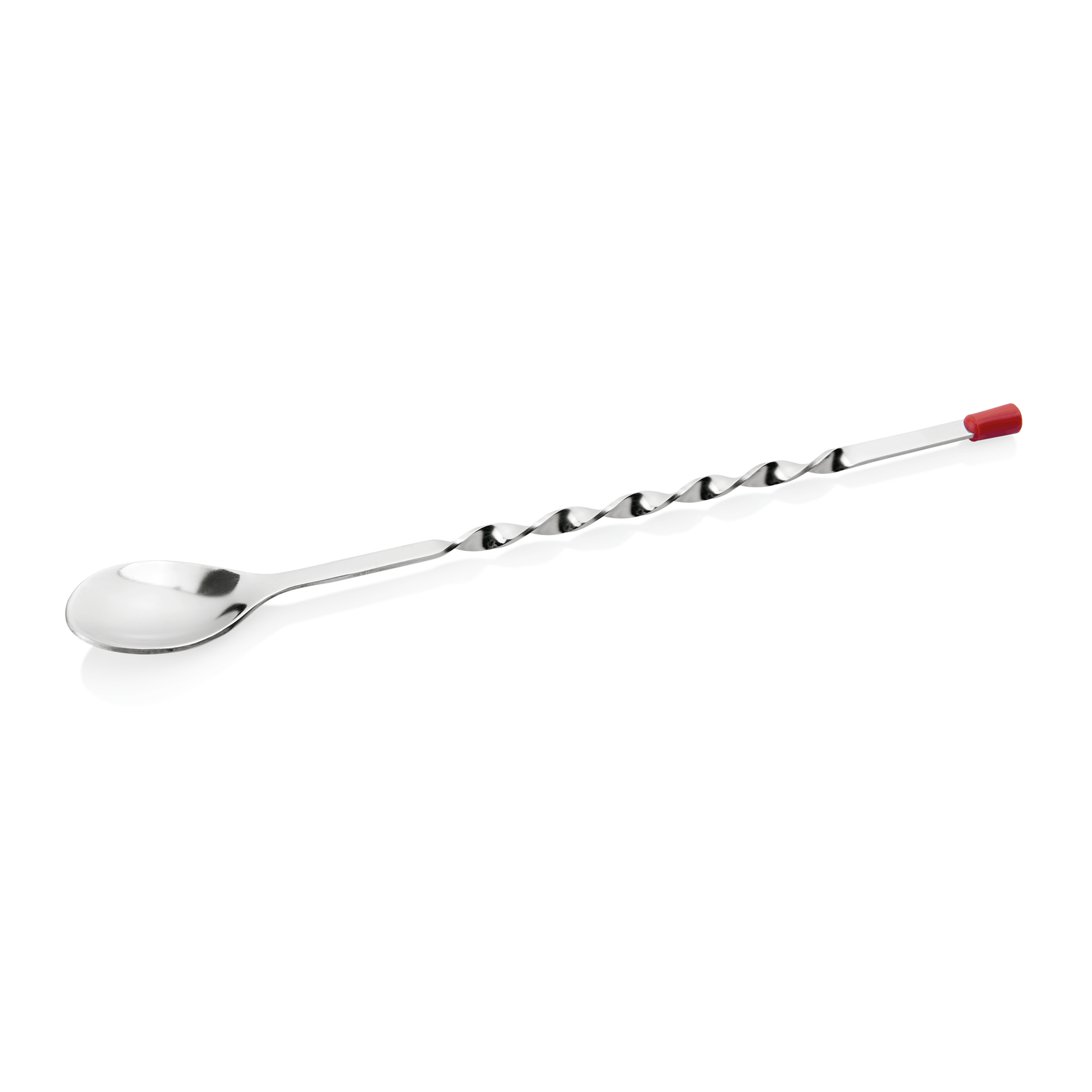 WAS Barlöffel, 28,5 cm, mit roter Kappe, Chromnickelstahl