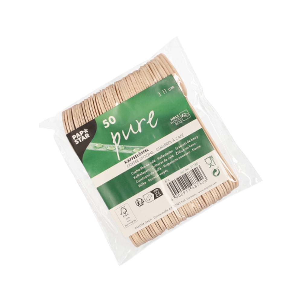 Papstar Kaffeelöffel Holz "pure" 11 cm