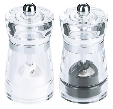 Contacto Salz-/Pfeffermühlen-Set, klar 10 cm