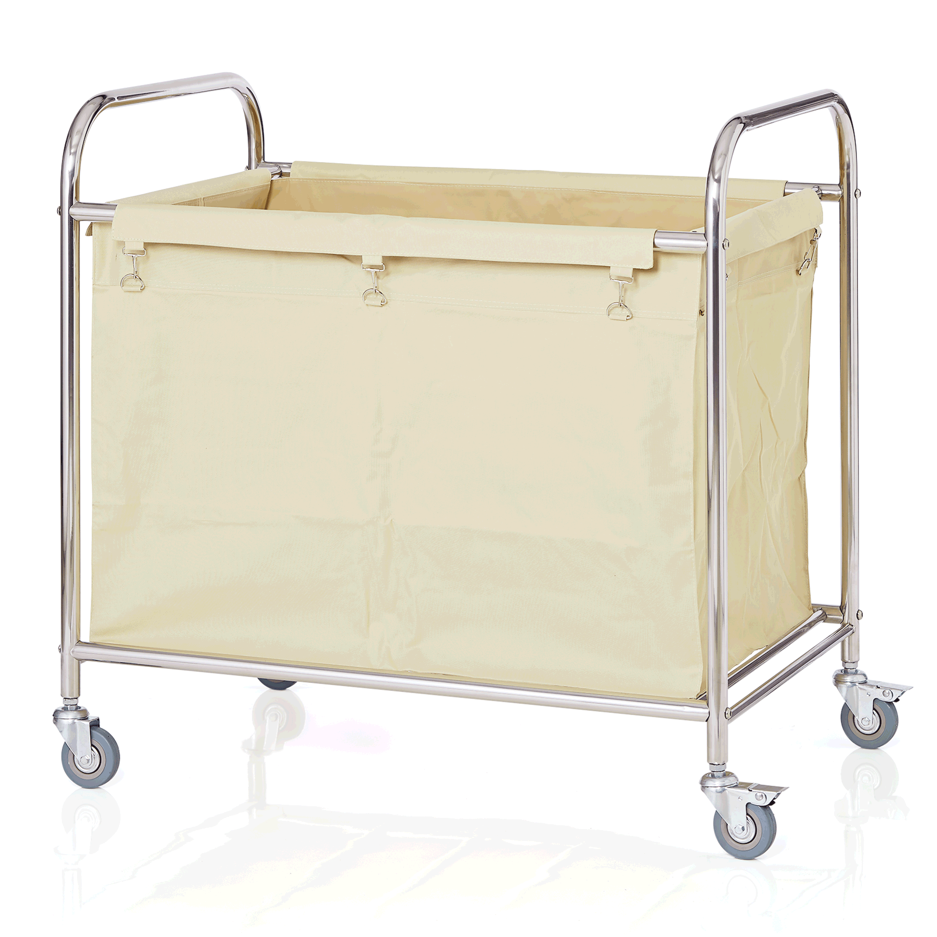 WAS Wäschewagen, 90 x 55 x 90 cm, weiß, Edelstahl, verchromt, Nylon