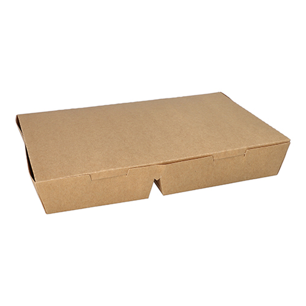 Papstar Lunchboxen, Pappe 5-geteilt 900 ml 4,2 cm x 17 cm x 25,5 cm braun