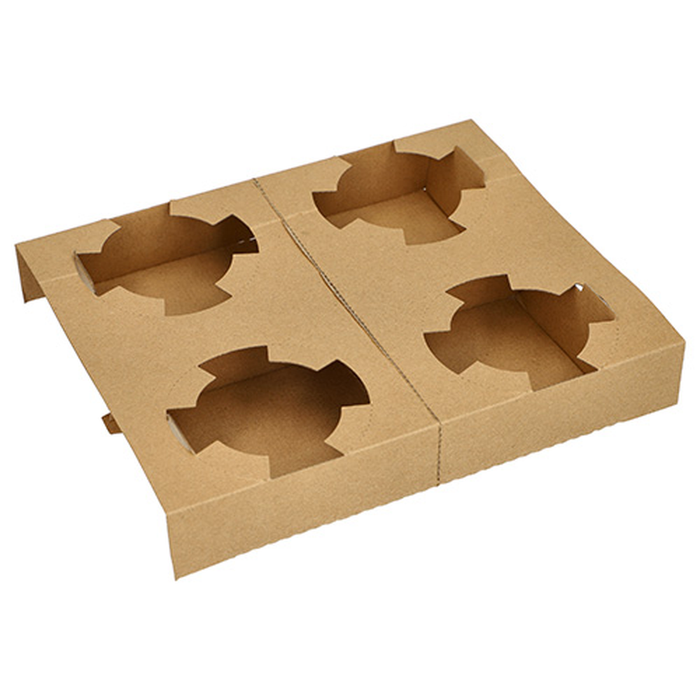 PAPSTAR Tragetabletts, Pappe pure 3,6 cm x 19,8 cm x 24,1 cm braun für 4 Su