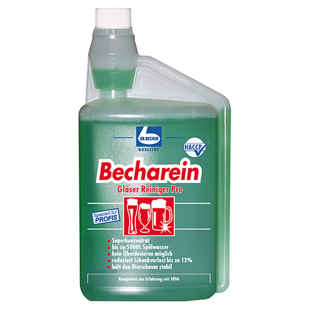 Papstar "Dr. Becher" Becharein Gläserreiniger Pro 1 l grün in Dosierflasche