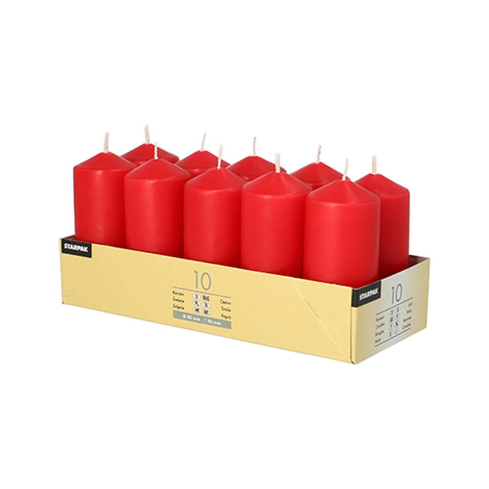 Papstar Stumpenkerzen Ø 40 mm · 90 mm rot