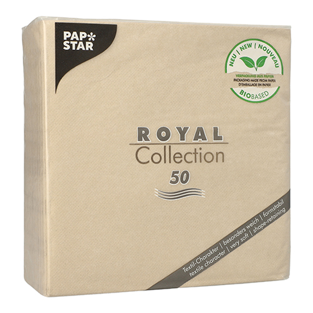 PAPSTAR Servietten ROYAL Collection 1/4-Falz 40 cm x 40 cm sand in Papierve