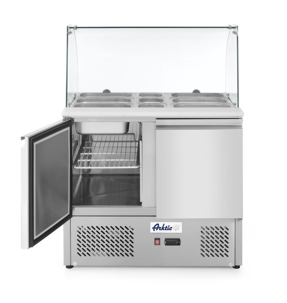 Hendi Kühltisch, zweitürig mit Glasdisplay 300L, Arktic, 230V/310W, 912x702x(H)1