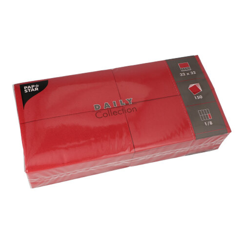 Papstar Servietten "DAILY Collection" 1/8-Falz 32 cm x 32 cm bordeaux