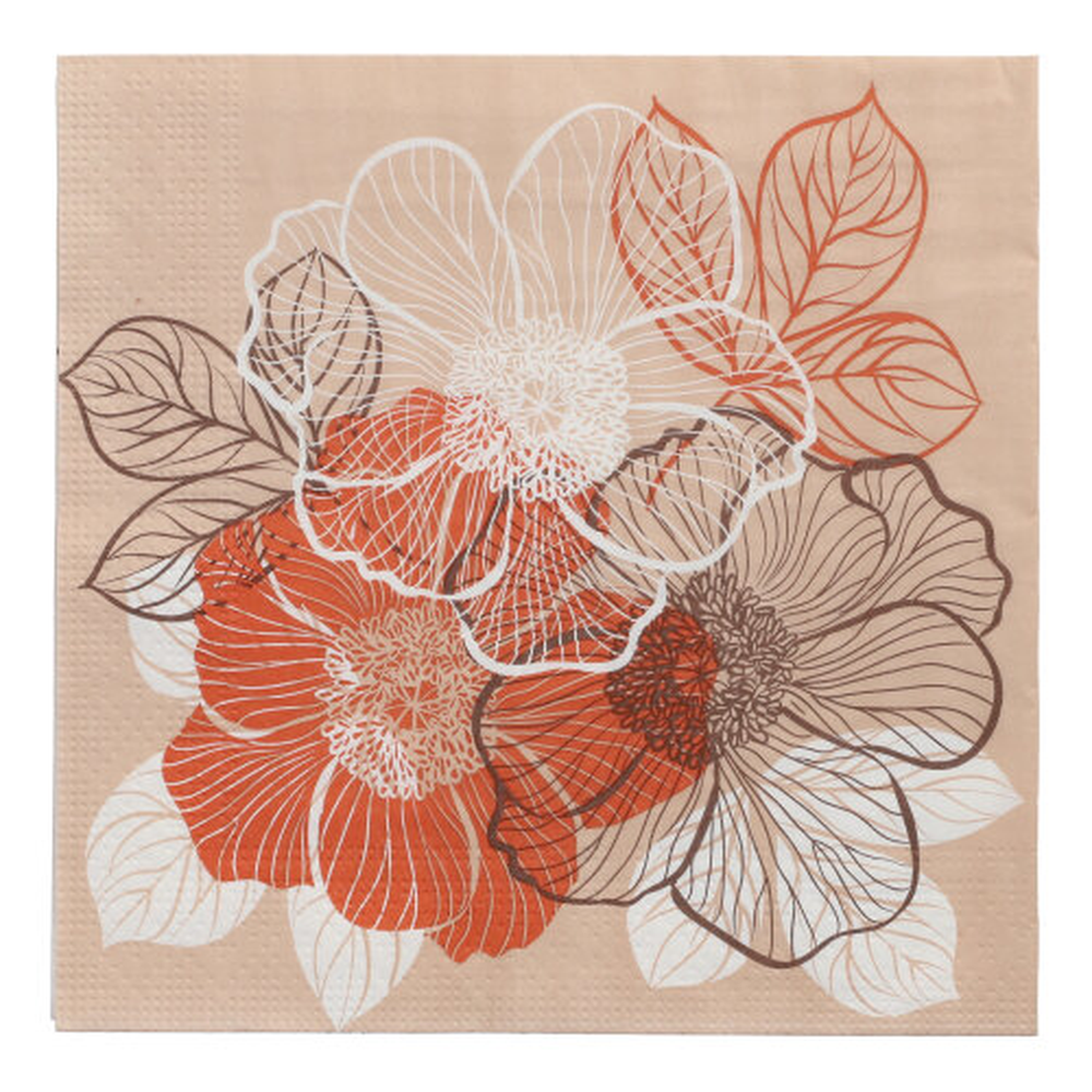 Papstar Servietten, 3-lagig 1/4-Falz 33 cm x 33 cm "Bouquet"